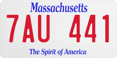 MA license plate 7AU441