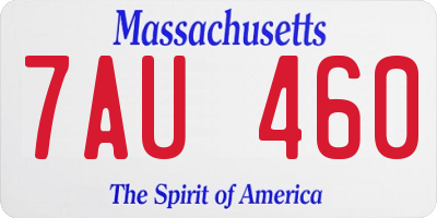 MA license plate 7AU460