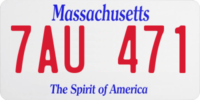 MA license plate 7AU471