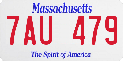 MA license plate 7AU479