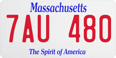 MA license plate 7AU480