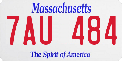 MA license plate 7AU484