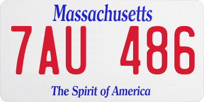 MA license plate 7AU486