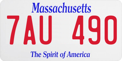 MA license plate 7AU490