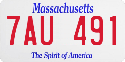 MA license plate 7AU491