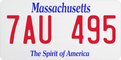 MA license plate 7AU495