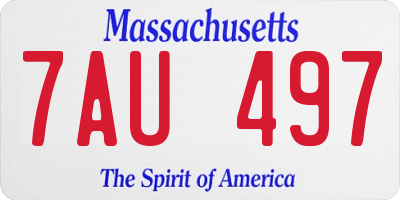 MA license plate 7AU497