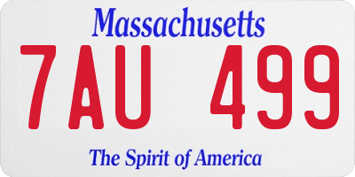MA license plate 7AU499