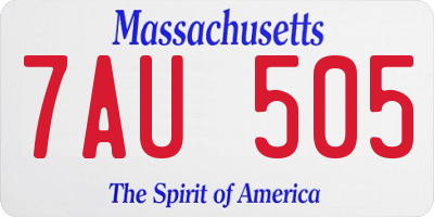 MA license plate 7AU505