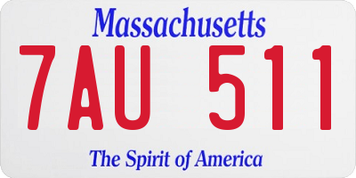 MA license plate 7AU511