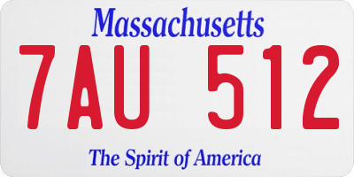 MA license plate 7AU512