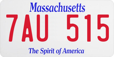 MA license plate 7AU515