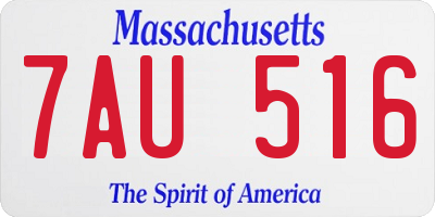 MA license plate 7AU516