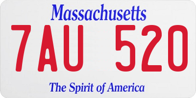 MA license plate 7AU520