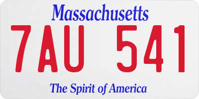 MA license plate 7AU541