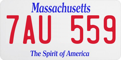 MA license plate 7AU559