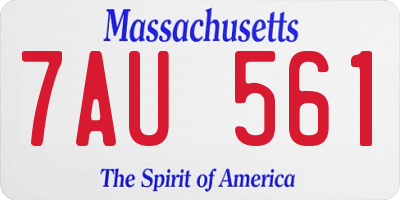 MA license plate 7AU561