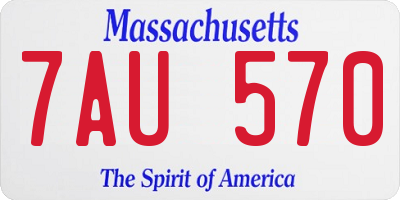 MA license plate 7AU570
