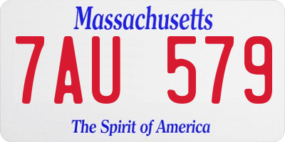 MA license plate 7AU579