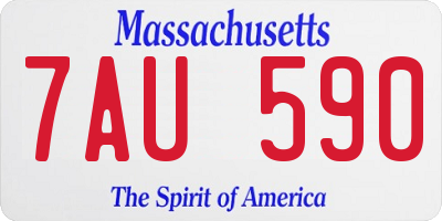 MA license plate 7AU590