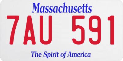 MA license plate 7AU591