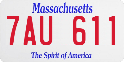 MA license plate 7AU611