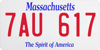 MA license plate 7AU617