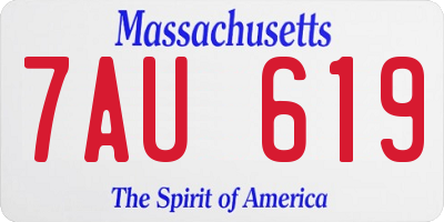 MA license plate 7AU619