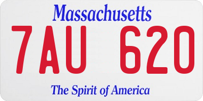 MA license plate 7AU620