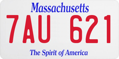 MA license plate 7AU621