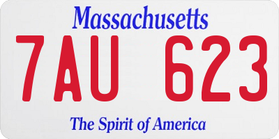 MA license plate 7AU623