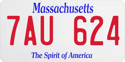 MA license plate 7AU624