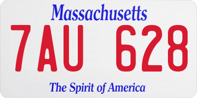 MA license plate 7AU628