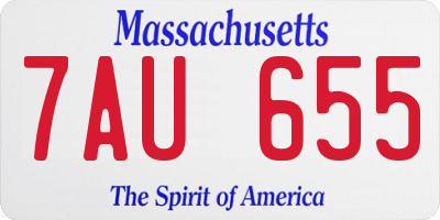 MA license plate 7AU655