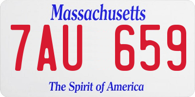 MA license plate 7AU659