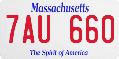 MA license plate 7AU660