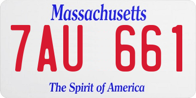 MA license plate 7AU661