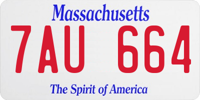MA license plate 7AU664