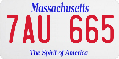 MA license plate 7AU665