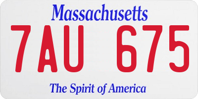 MA license plate 7AU675