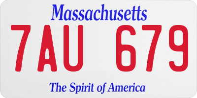 MA license plate 7AU679
