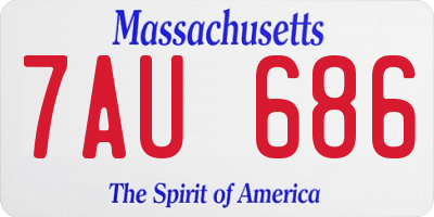 MA license plate 7AU686