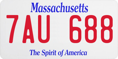 MA license plate 7AU688