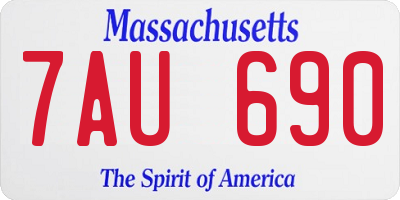 MA license plate 7AU690