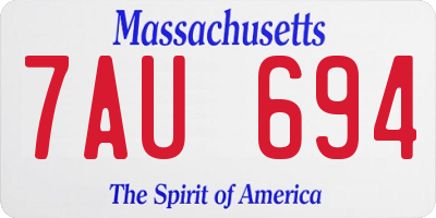 MA license plate 7AU694