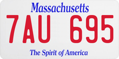 MA license plate 7AU695