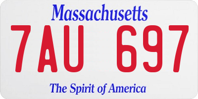 MA license plate 7AU697