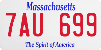 MA license plate 7AU699