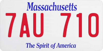 MA license plate 7AU710