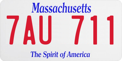 MA license plate 7AU711